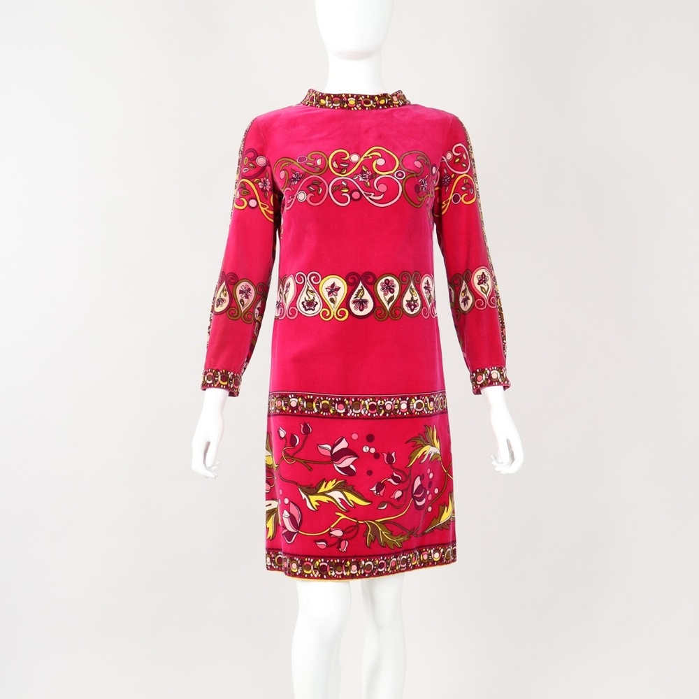 Vintage PUCCI Mod Velvet Shift Dress Sz M/6